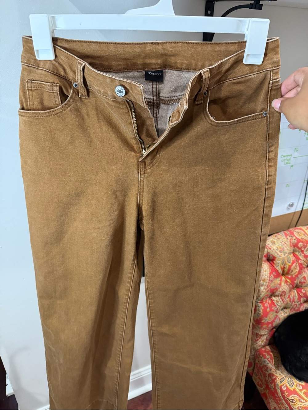 Brown Straight-Leg Jeans